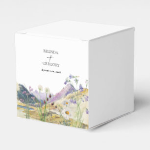 Rustic Watercolor Wildflower Mountain Wedding Favor Box