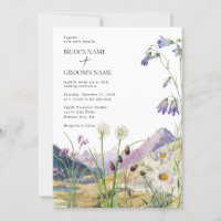 Rustic Watercolor Wildflower Mountain Wedding
