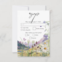 Rustic Watercolor Wildflower Mountain Wedding