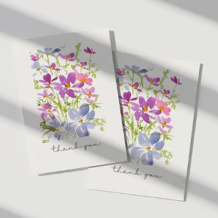 Rustic Watercolor Wildflower Thank You Card