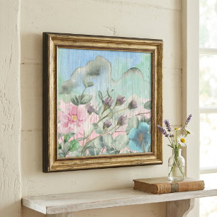 Rustic Watercolor Wildflowers Poster
