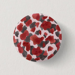Rustic Watercolor Winter Animal Print 1 Inch Round Button
