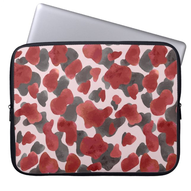 Rustic Watercolor Winter Animal Print Laptop Sleeve (Front)