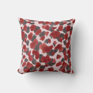 Rustic Watercolor Winter Animal Print Throw Pillow