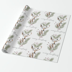 Rustic Watercolor Woodland Deer Wrapping Paper