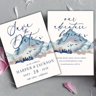 Rustic Watercolor Woodland Forest Save the Date Invitation