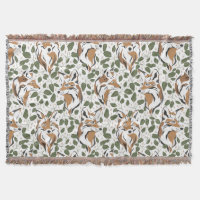 Rustic Watercolor Woodlands Fox Pattern