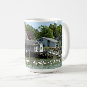 Rustic waterfront buildings in Kennebunkport Maine Coffee Mug