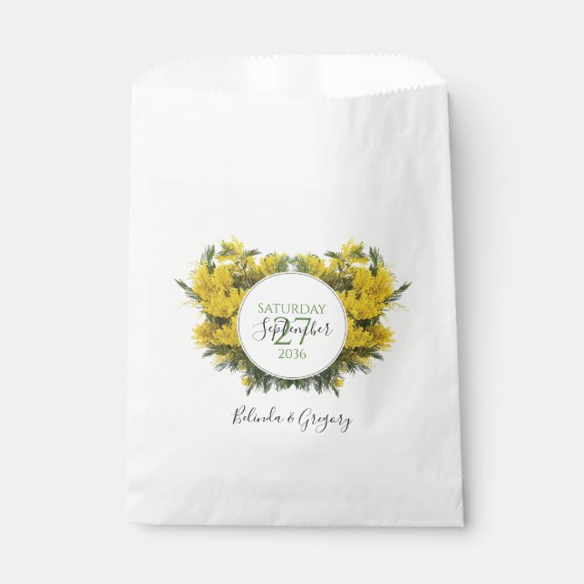 Rustic Wattle Acacia Wedding   Favour Bag (Front)