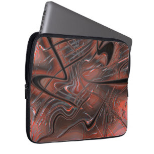Rustic wavy strokes with smoke shadow on hollow    laptop sleeve