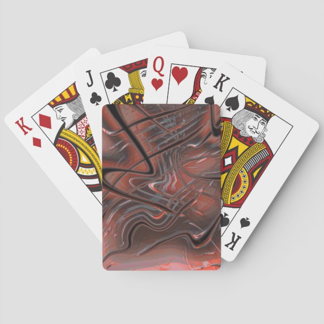 Rustic wavy strokes with smoke shadow on hollow    playing cards (Back)