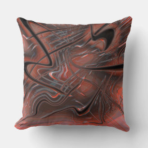 Rustic wavy strokes with smoke shadow on hollow    throw pillow