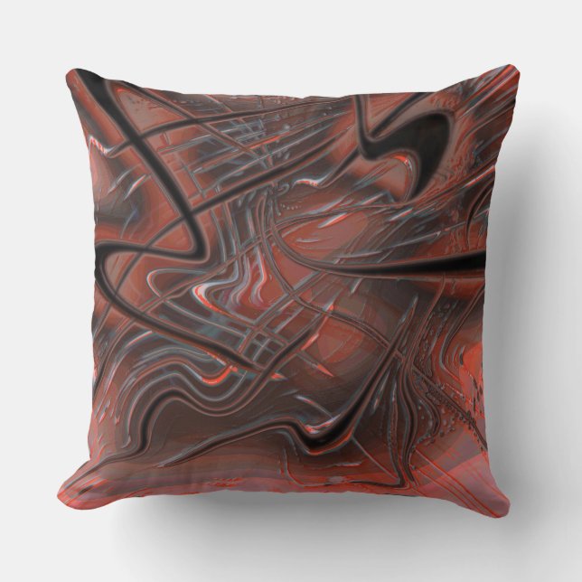Rustic wavy strokes with smoke shadow on hollow    throw pillow (Front)