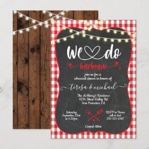 Rustic We do Barbecue Fiançailles invitations