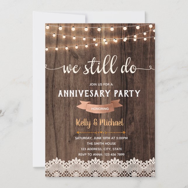 Rustic we still do theme invitation (Front)