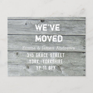 Rustic We’ve Moved New Address White Announcement