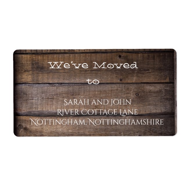 Rustic We’ve Moved New Home Address Label (Front)