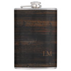 Rustic Weathered Black Brown Wood Wedding Monogram