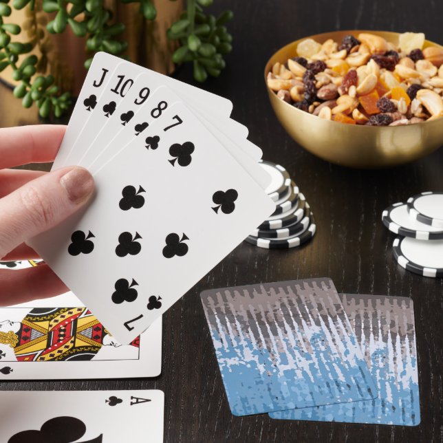 Rustic Weathered/ Brown Blue Design Playing Cards (In Situ)