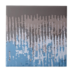 Rustic Weathered/ Brown Blue Design Tile