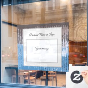 Rustic Weathered/ Brown Blue Window Cling