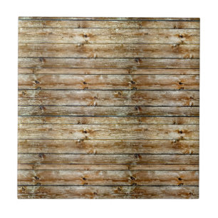 Rustic Weathered Brown Wood Plank Seamless Pattern Tile