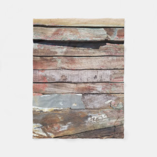 Rustic Weathered Sailboat Wood Planks Nautical Fleece Blanket