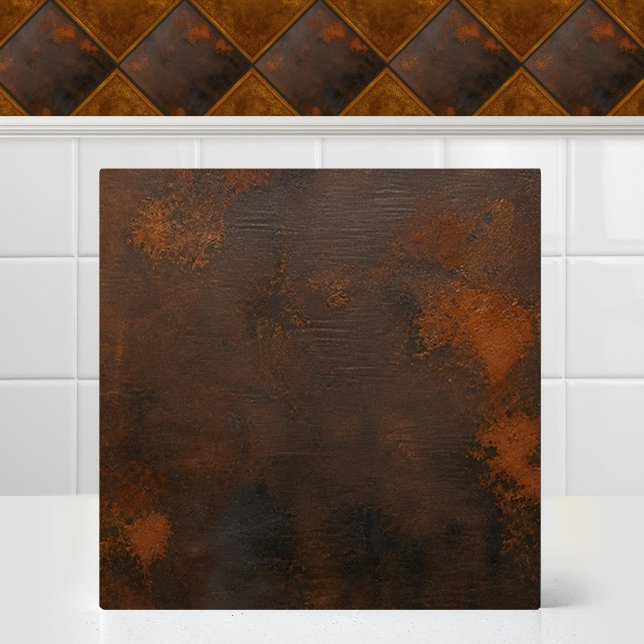 Rustic Weathered Steel Oxidized Copper Texture Tile (Rustic Weathered Steel Oxidized Copper Texture Ceramic Tile)