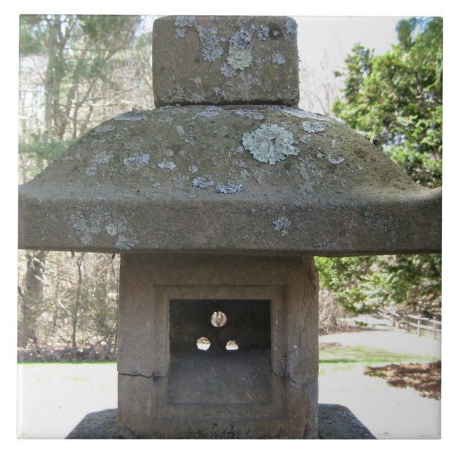 Rustic Weathered Stone Lantern Tile (Front)