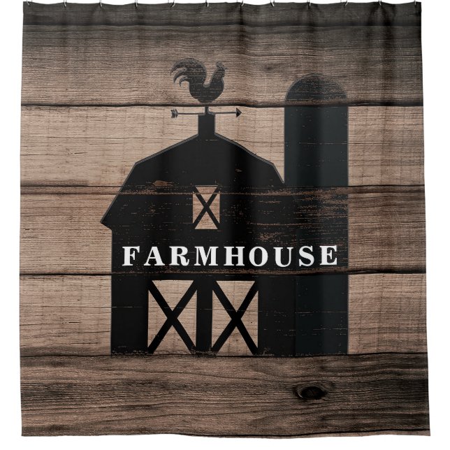 Rustic Weathered Wood Black Barn Country Farmhouse (Front)