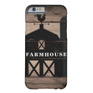 Rustic Weathered Wood Black Barn Country Farmhouse Barely There iPhone 6 Case