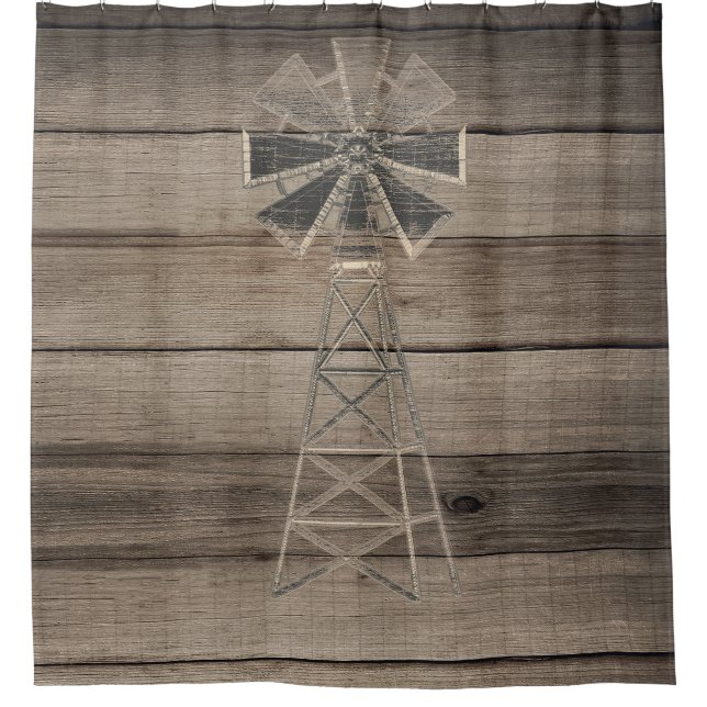 Rustic Weathered Wood Country Wind Mill (Front)