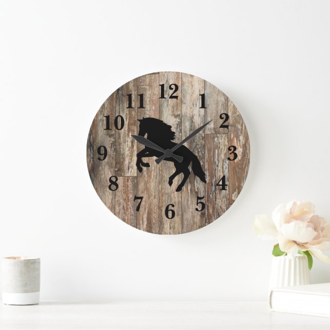 Rustic Weathered Wood Decor Large Clock (Home)