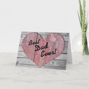 Rustic weathered wood heart card