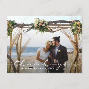 Rustic Wedding 2 Photo Thank You Postcard
