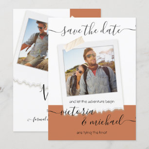 Rustic Wedding Adventure Photo Save the date Invitation