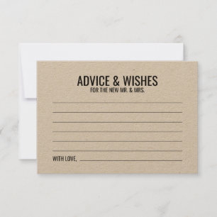 Rustic Wedding Advice and Wishes Card