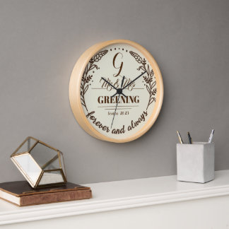 Rustic wedding anniversary family clock
