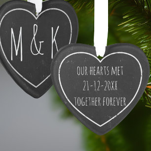 Rustic Wedding Anniversary Heart Ornament