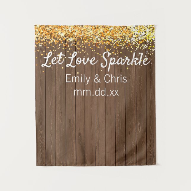 Rustic Wedding Backdrop Autumn Fall Photo Booth Tapestry (Front)
