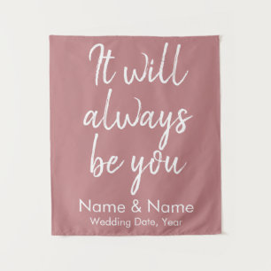 Rustic Wedding Backdrop Ceremony Dusty Rose Decor Tapestry