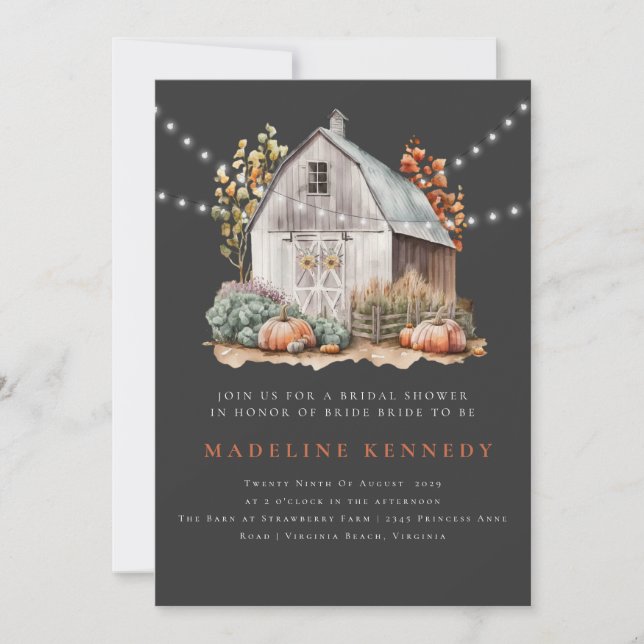 Rustic Wedding Barn Lights Photo  Save the Date  Invitation (Front)