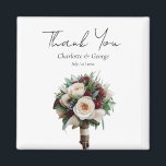 Rustic Wedding Bouquet Flower Wedding Favours Magnet<br><div class="desc">Rustic Wedding Bouquet Flower Wedding Favours
the design is perfect for your minimalist green and white theme. You can easily customize by change the text to make it your own.</div>