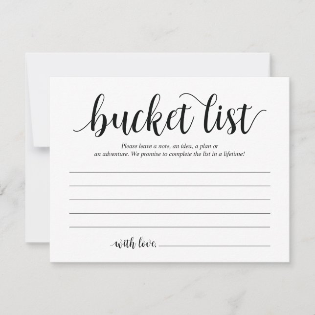 Rustic Wedding bucket list Card, Advice Card (Front)