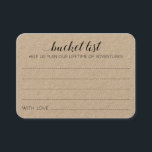 Rustic Wedding Bucket List Ideas Advice Cards<br><div class="desc">These charming rustic brown kraft wedding bucket list cards will be a perfect alternative to a traditional guest book. You'll have all the guests talking about the best ideas for the newlyweds to visit or do.</div>