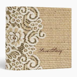 rustic wedding burlap lace country wedding binder