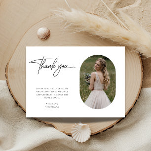 Rustic Wedding Capsule Photo Bridal Shower Thank You Card