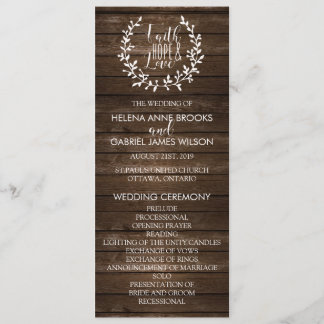 Rustic Wedding Ceremony Program