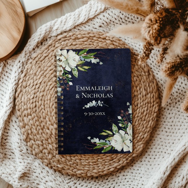 Rustic Wedding Chic Floral Navy Blue Planner (Creator Uploaded)