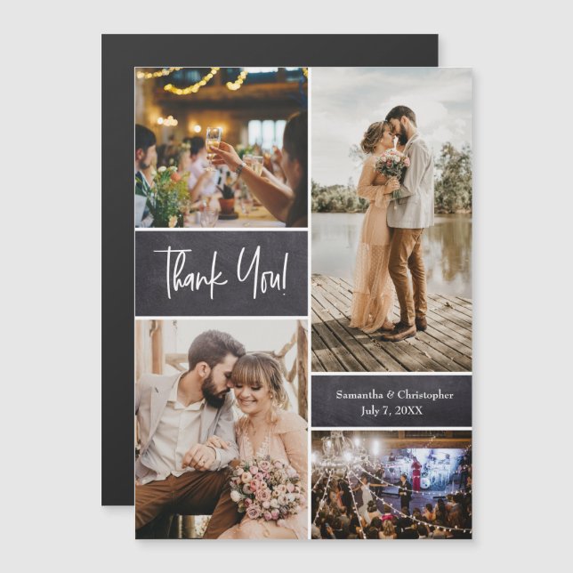 Rustic Wedding Custom Photo Collage Chalkboard (Front/Back)